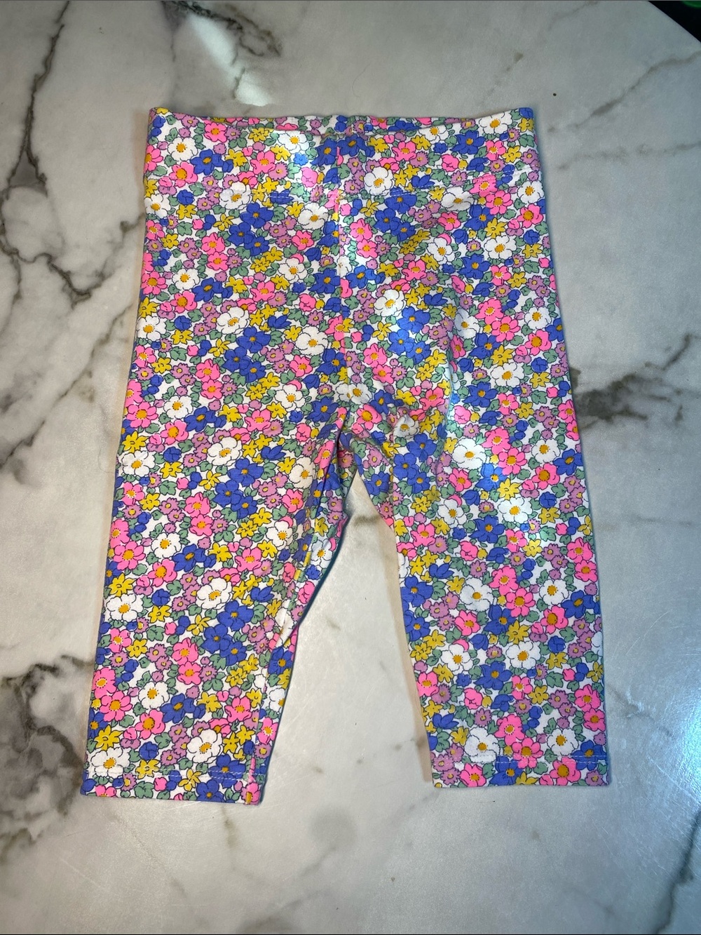Mini Boden Bright Floral Capri Leggings - Pink, Blue, Yellow, White